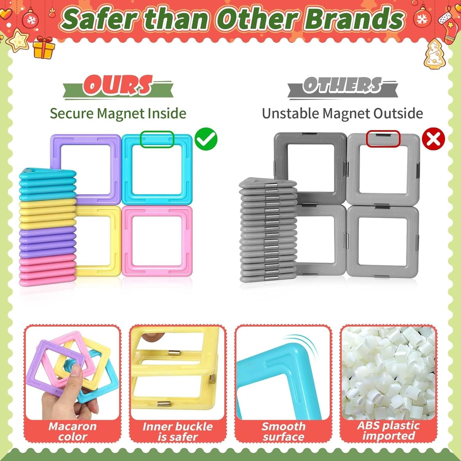 Toddler Girl Toys, Magnetic Tiles 44pcs, Birthday Gifts Ideas for Girls Age 3…