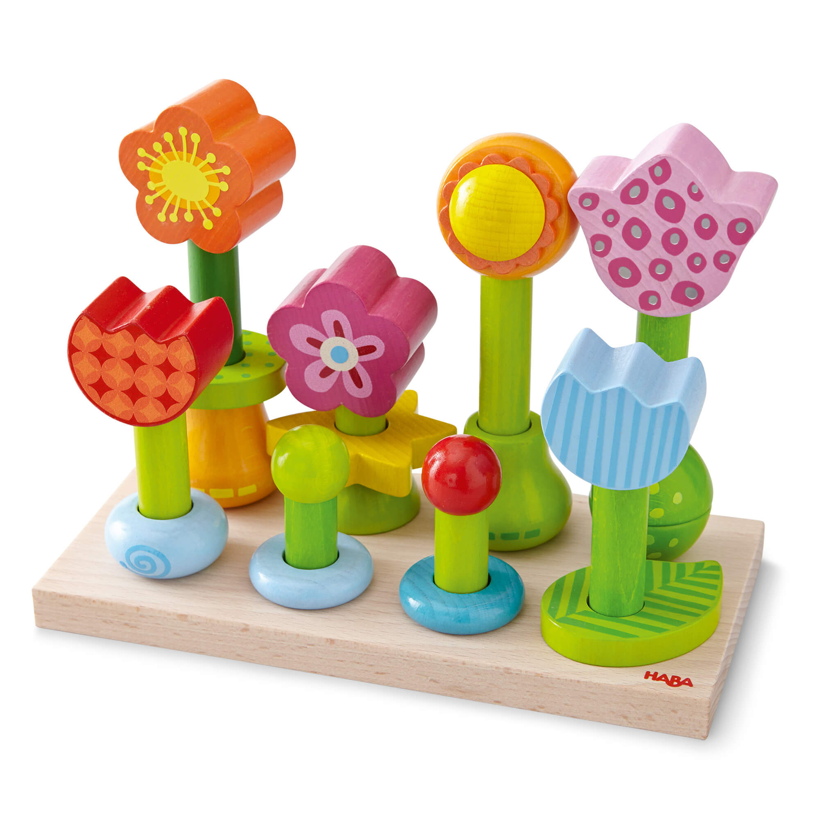 HABA Wooden Flower Garden Stacking & Arranging Development Toy