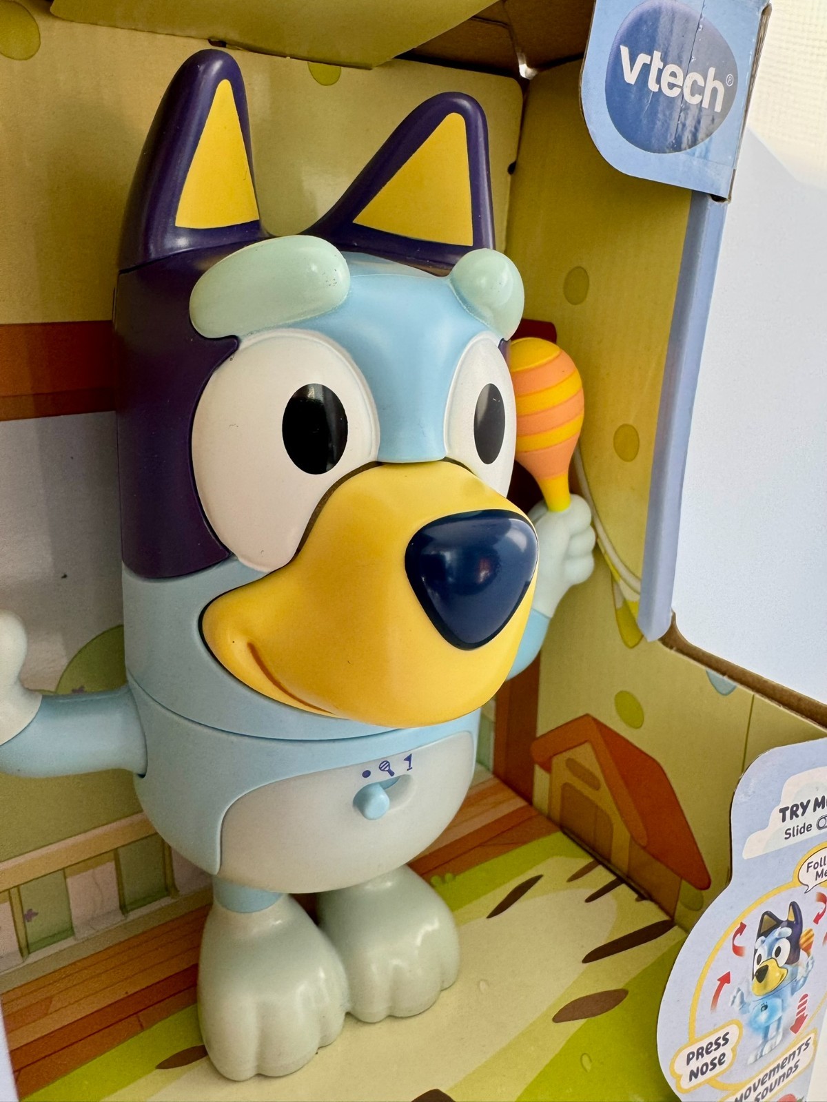 VTech Bluey Shake It Bluey Light Up Belly Childrens Speaking Toy New in Box