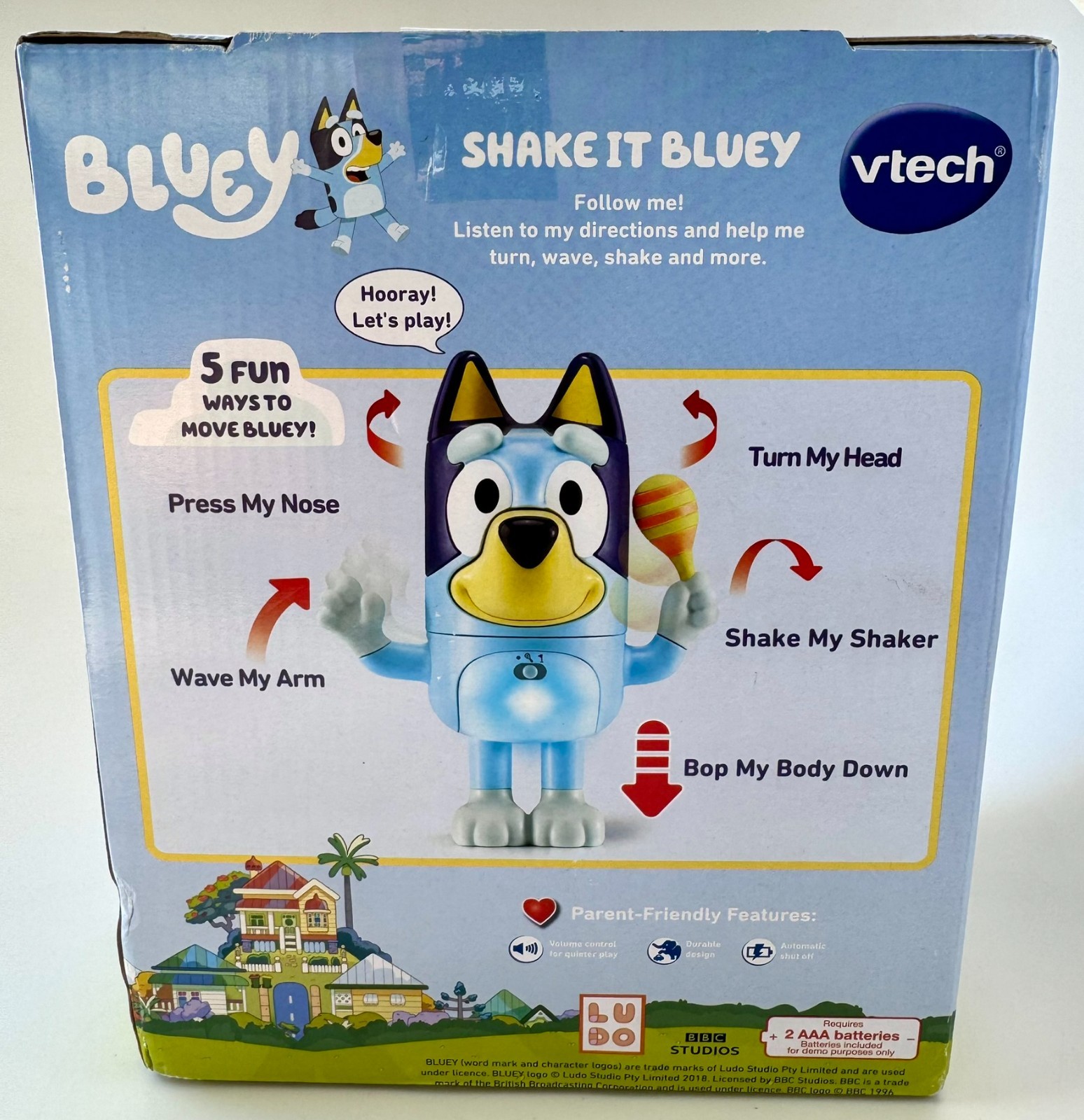 VTech Bluey Shake It Bluey Light Up Belly Childrens Speaking Toy New in Box