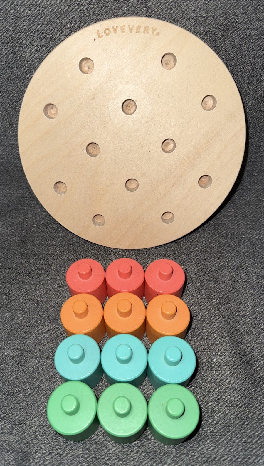 LOVEVERY Wooden Stacking Peg Board Pioneer 16-18 Toddler Montessori Development