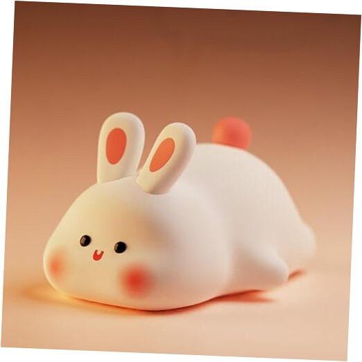Night Light, LED Squishy Novelty Animal Night Lamp, Food Grade Silicone Rabbit