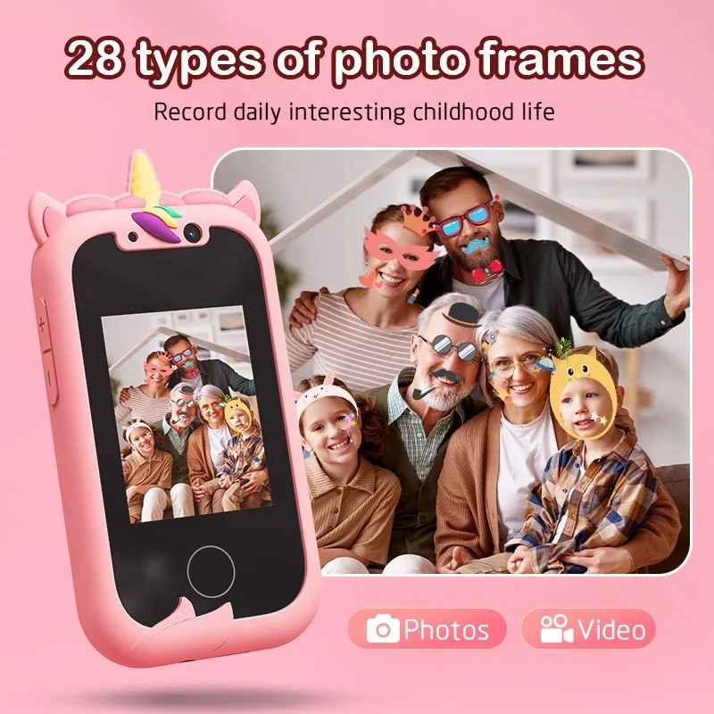 Kids Smart Phone Toys Unicorn Girls Ages 3-7 Dual Camera Toddler Children Phone