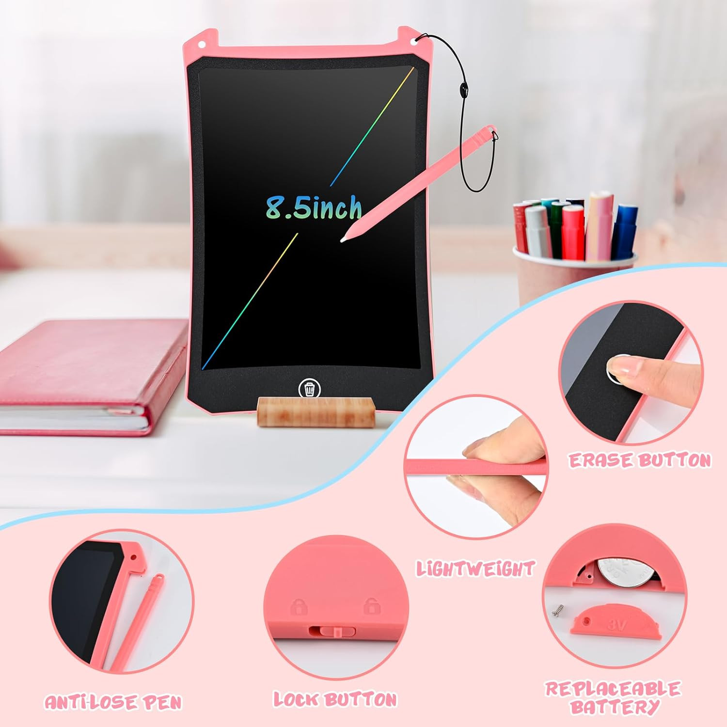 Toddler Toys, LCD Writing Tablet for Kids 2 Pack, Toddler Travel Essentials Draw