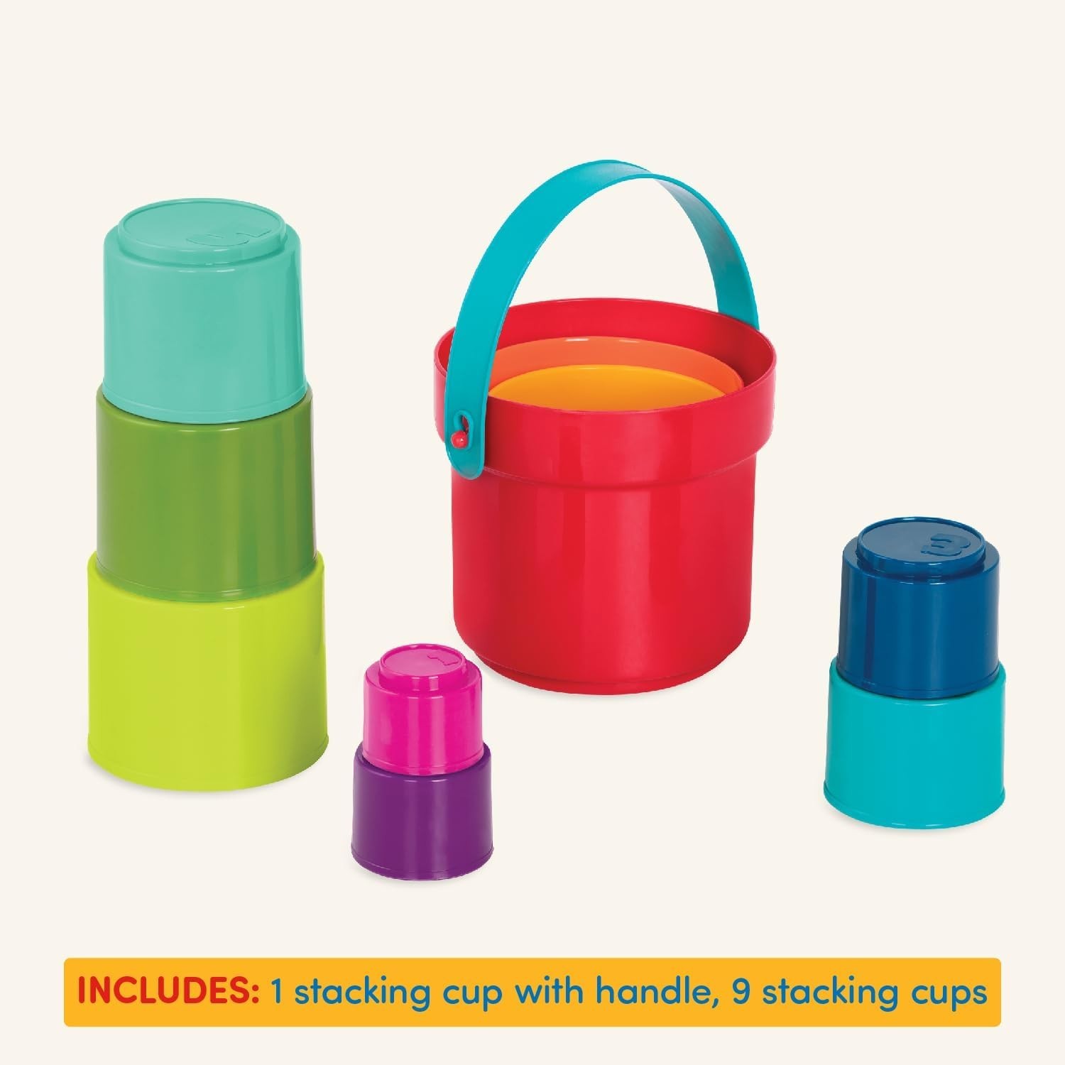 Stacking Toy – Educational & Dexterity Toy – Nesting Cup Playset – Water & Be…