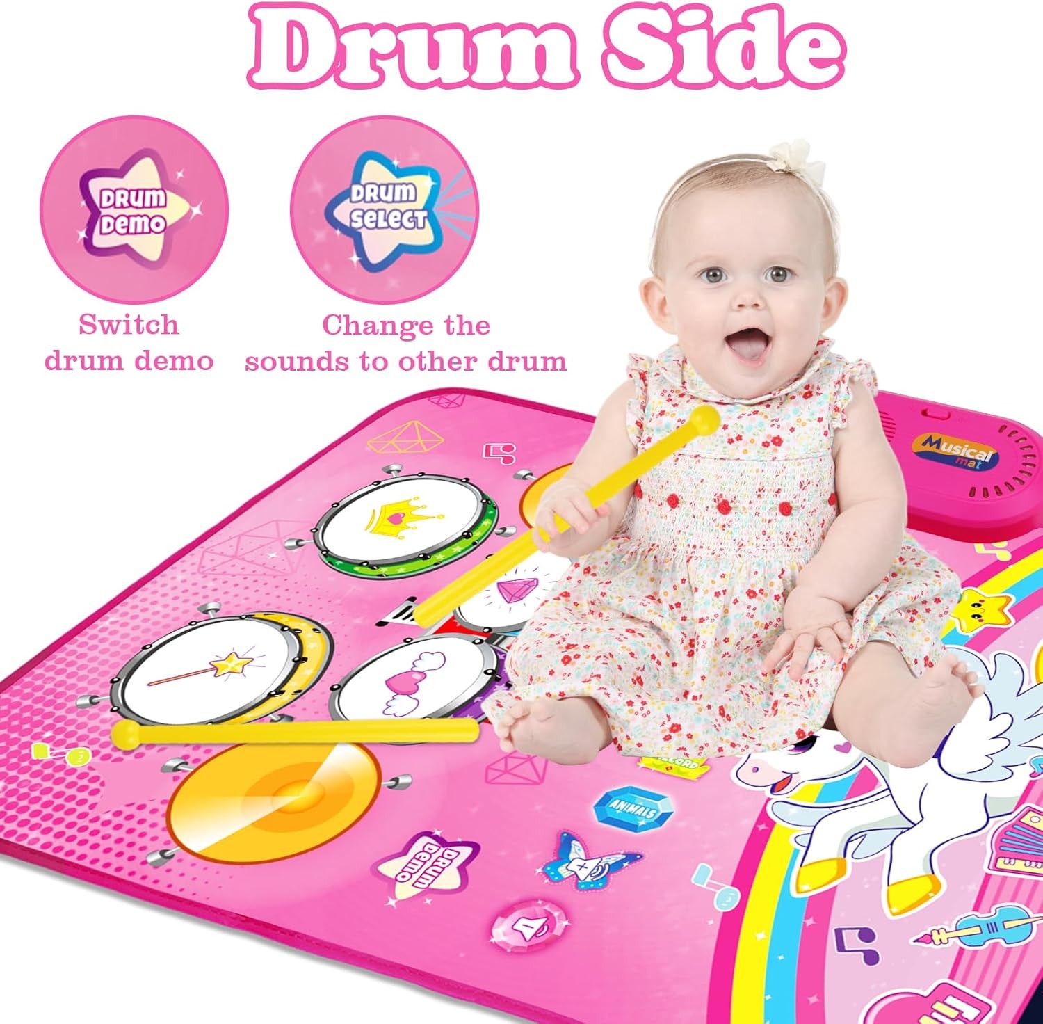 Toys for 1 Year Old Girl Gifts: Baby Musical Mat Toddler Age 1-2 – 3 in…