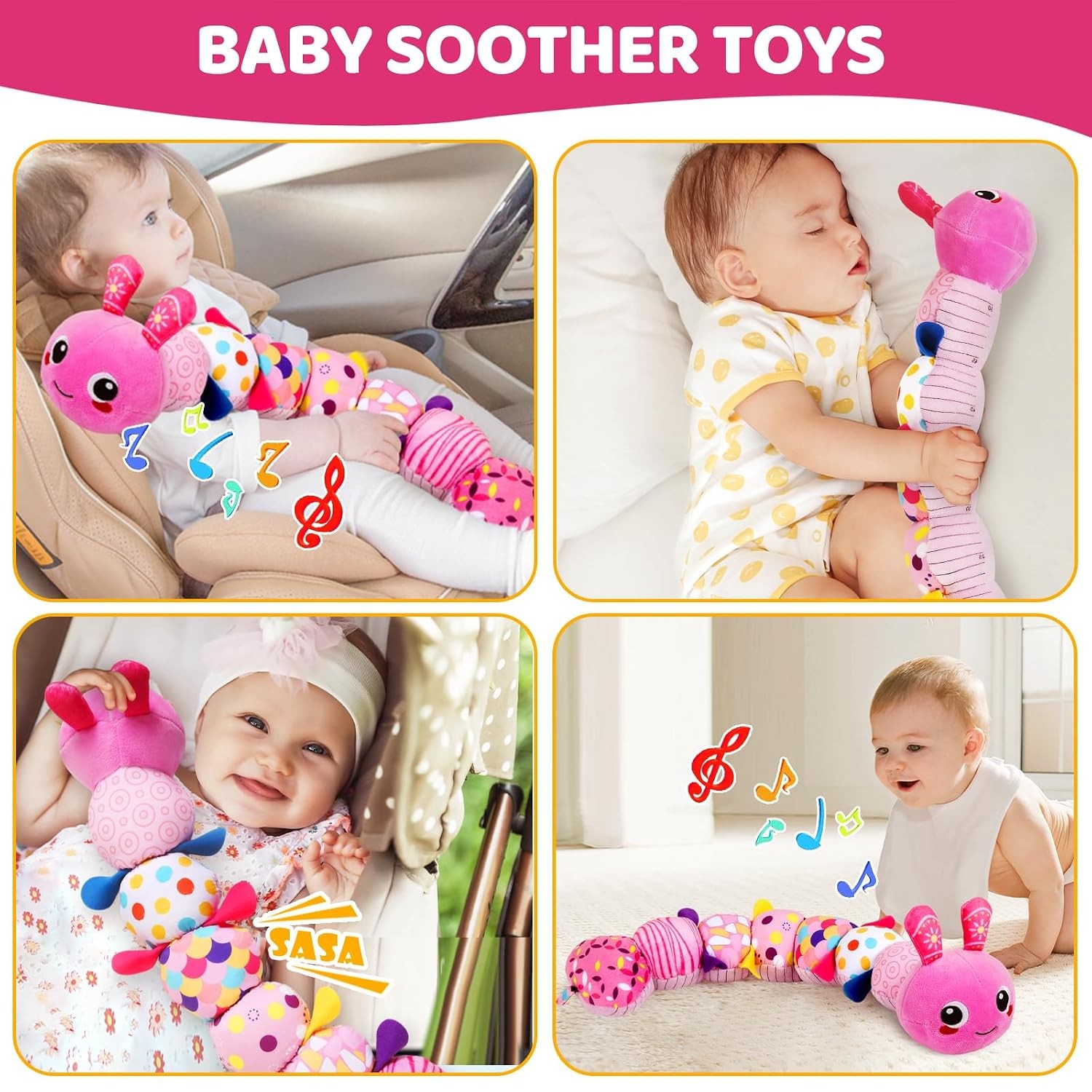 KMUYSL Baby Toys 0 6 12 Months Sensory Music Animal Stuffed