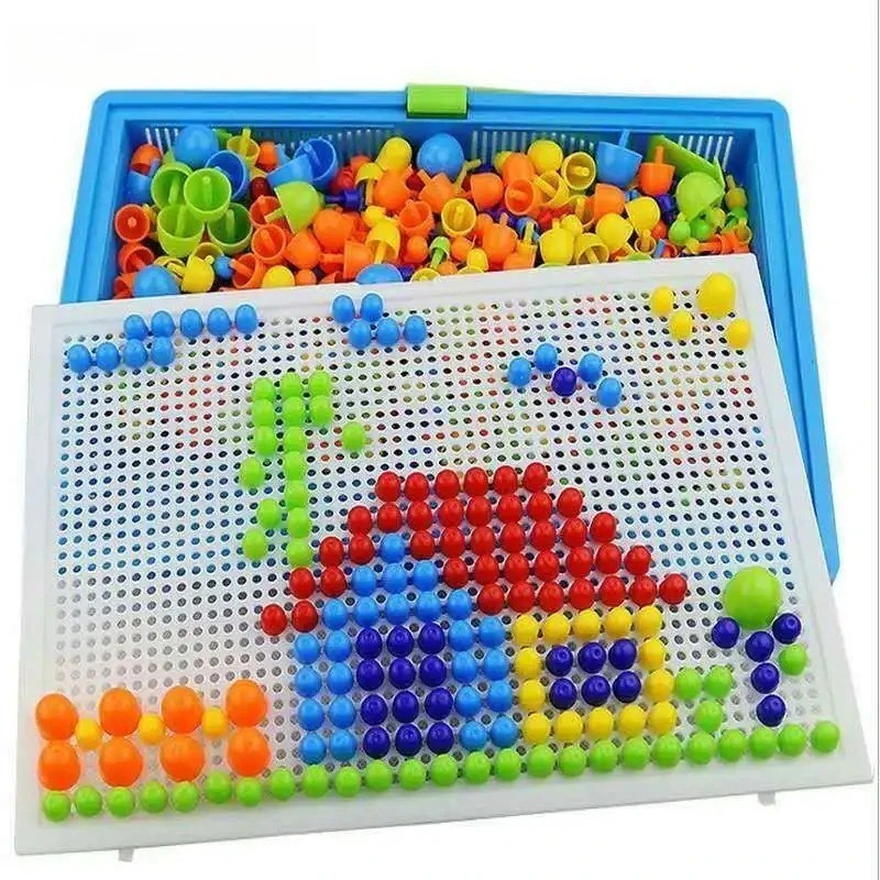 Kids Creative Children Puzzle Pegs Board 296 Educational Learning Toys DIY Gift
