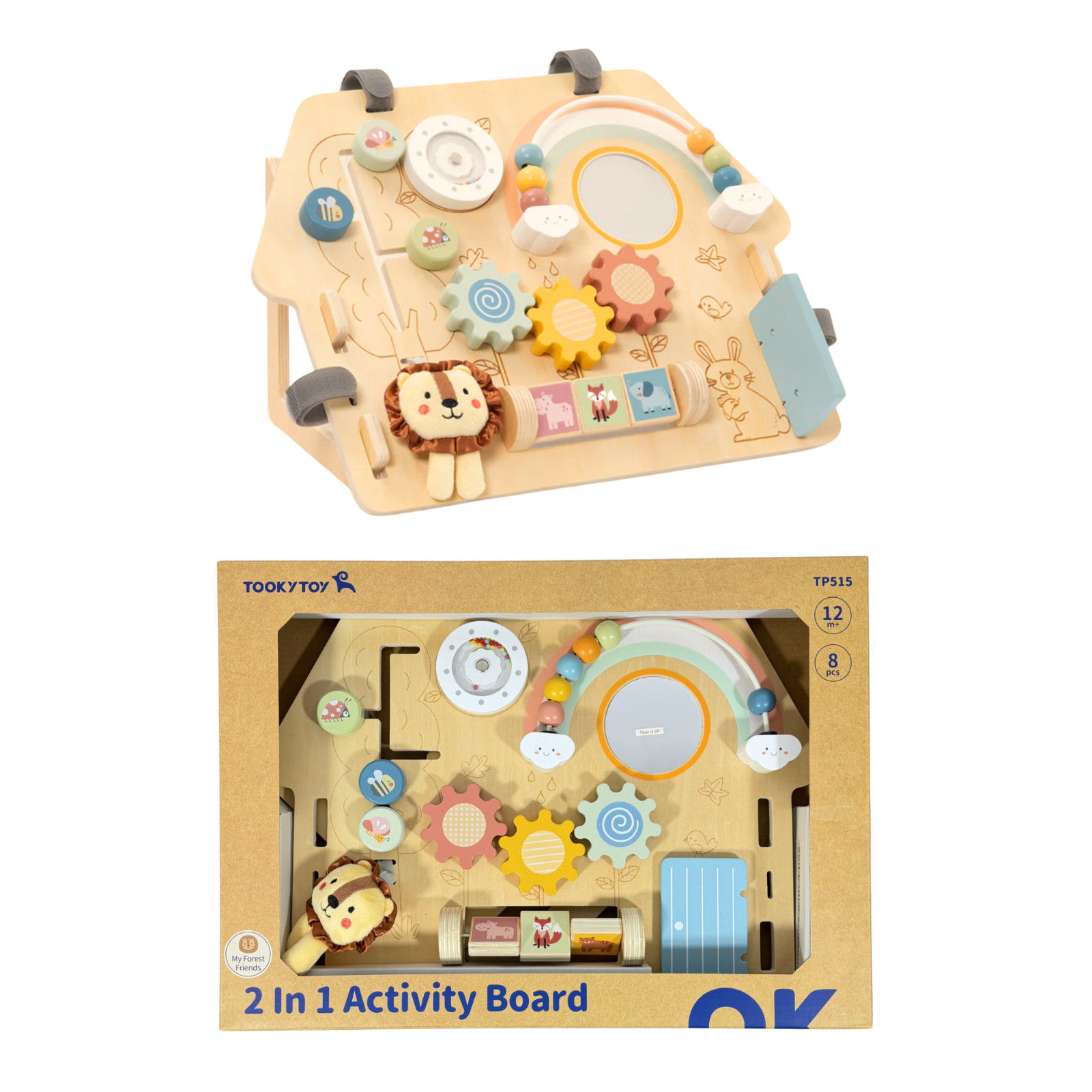 Wooden Toddler Busy Board Sensory Activity Toy Montessori Learning Board