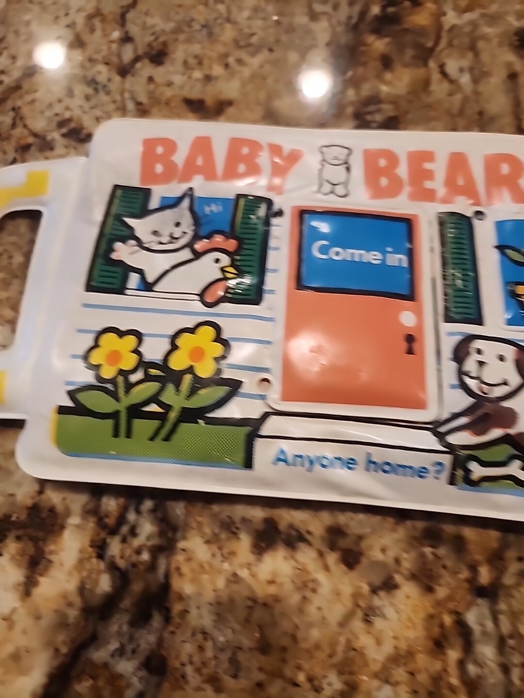 Vintage 1982 Johnson & Johnson Baby Bear Plays at Home Book Vinyl Plastic Bath