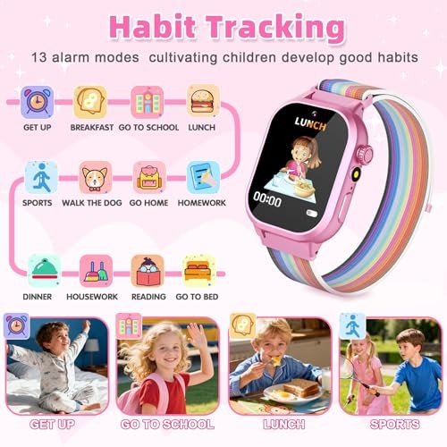 Kids Smart Watch Girls Gift for Girl Aged 5-12 – 40 Games HD TouchScreen – Pink