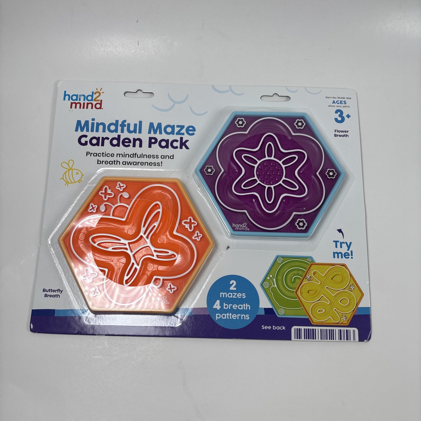 Hand2Mind Mindful Maze Garden Pack – Tactile Sensory Breathing boards kids 3+