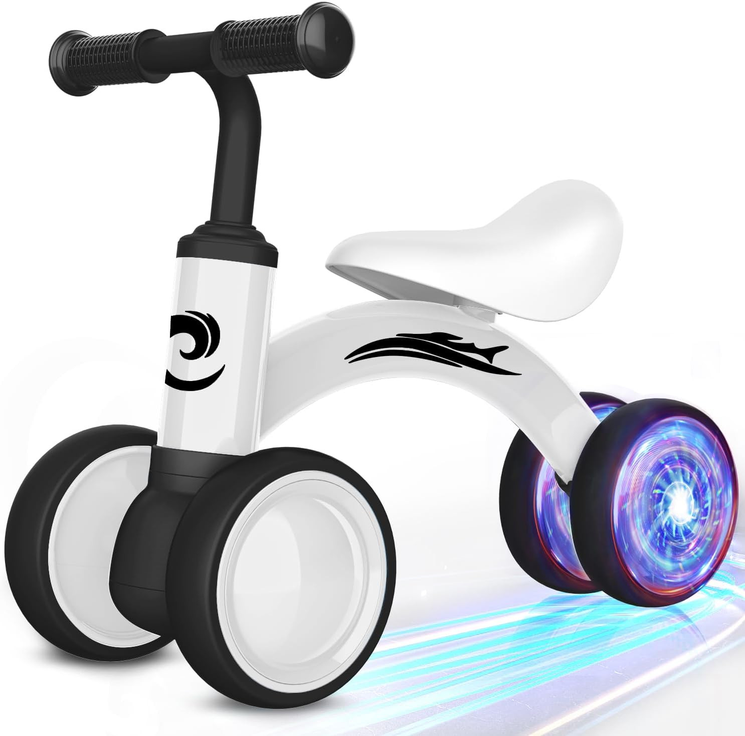 Colorful Lighting Baby Balance Bike Toys for 1 Year Old Boy Girl Gifts, 10-36 Mo