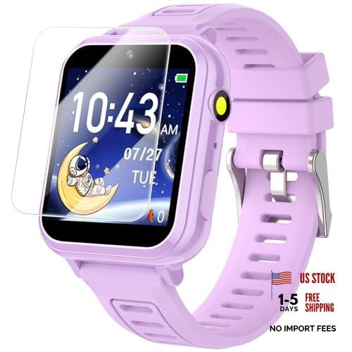 Kids Smart Watches Girls Gift Age 3-12, with 39 Puzzle Games HD Video Purple