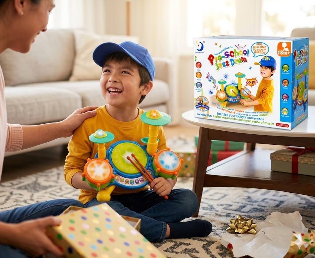 Educational Toys For 2 Year Old Baby Kids Toddlers Boy Girl Learning Drum Set
