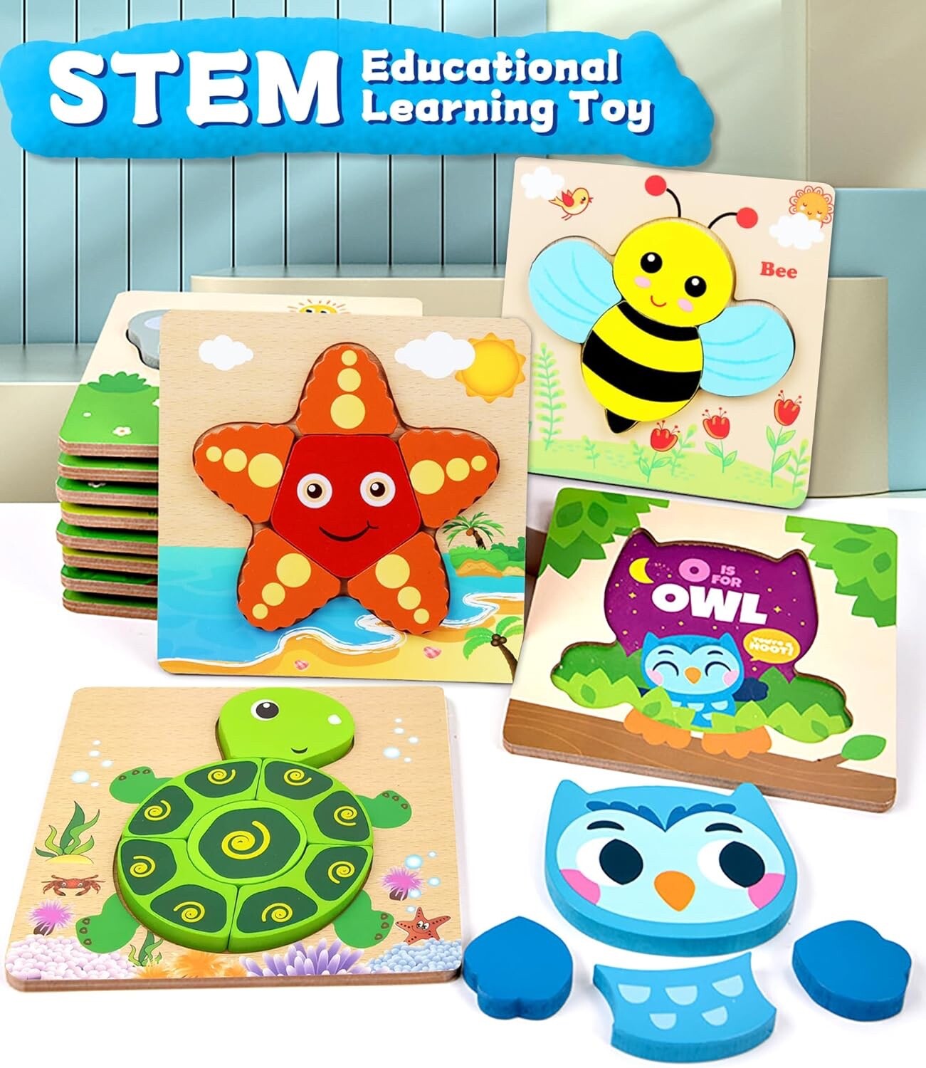 Toddler Puzzles, 8 Piece Wooden Puzzles for Toddlers 1-3, Puzzle 2 Year Old, …
