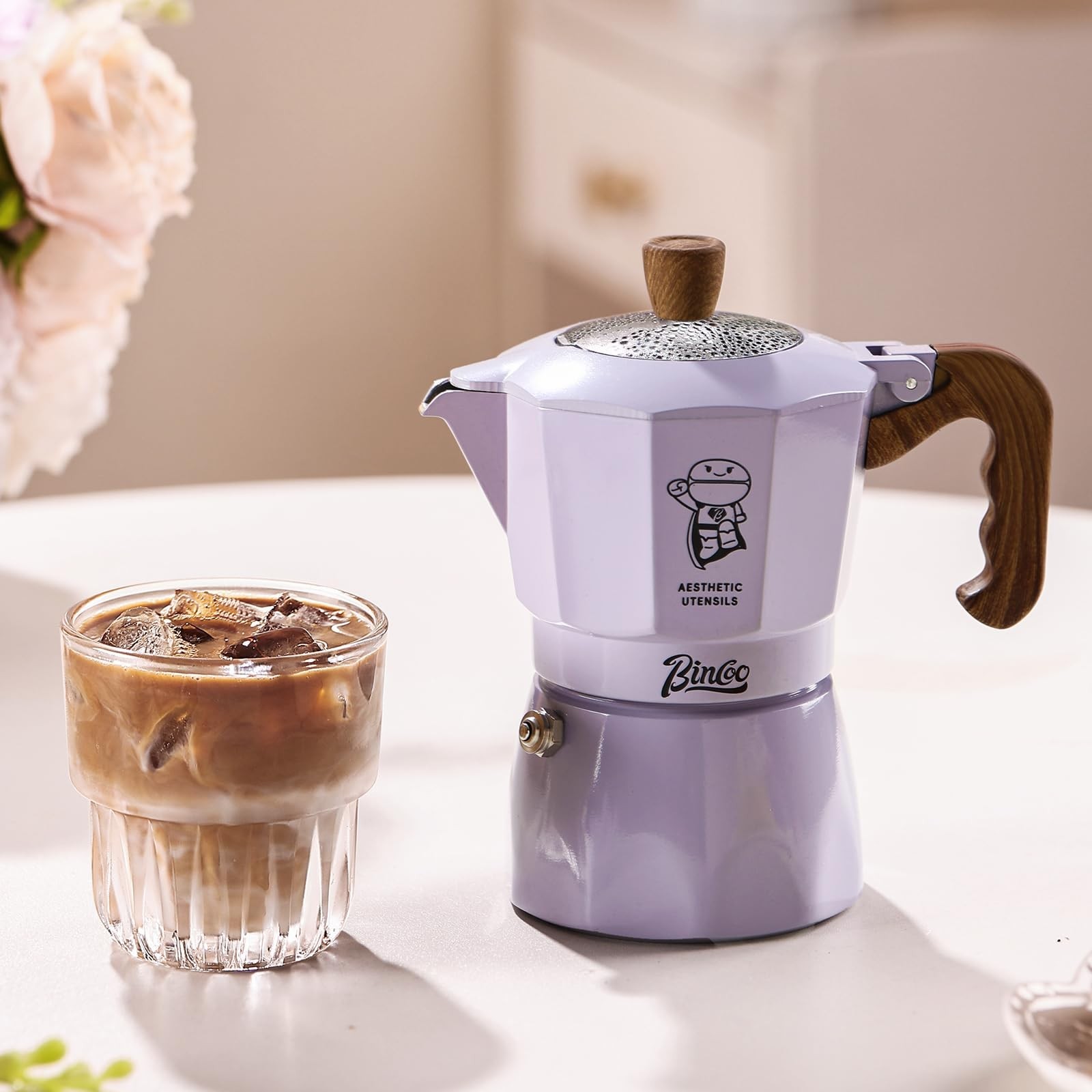 Bincoo Espresso Maker Stovetop – 2 Cup/120ML Small Stove Top Espresso Italian…
