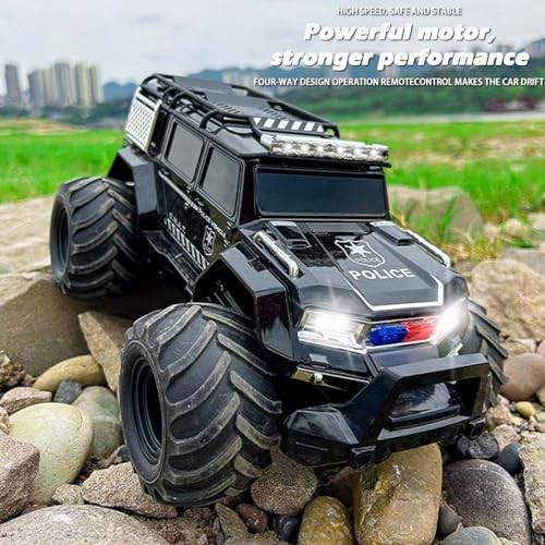 Amphibious Remote Control Car Waterproof Monster RC Cars 4WD All Terrain Black