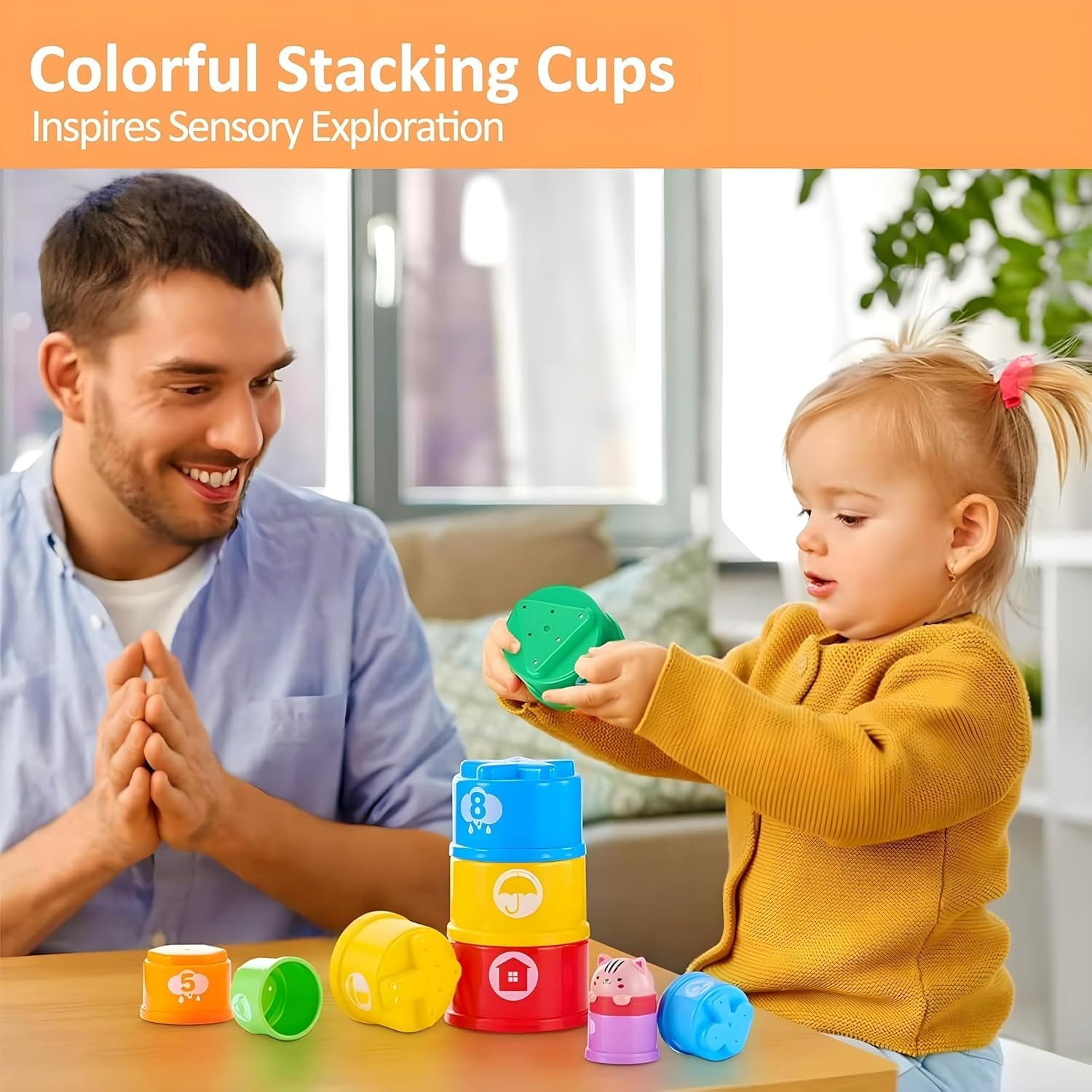 “Stacking Cups Baby Toys 6 10 12 18 Months Montessori Toys for 1 Year Old Todd..