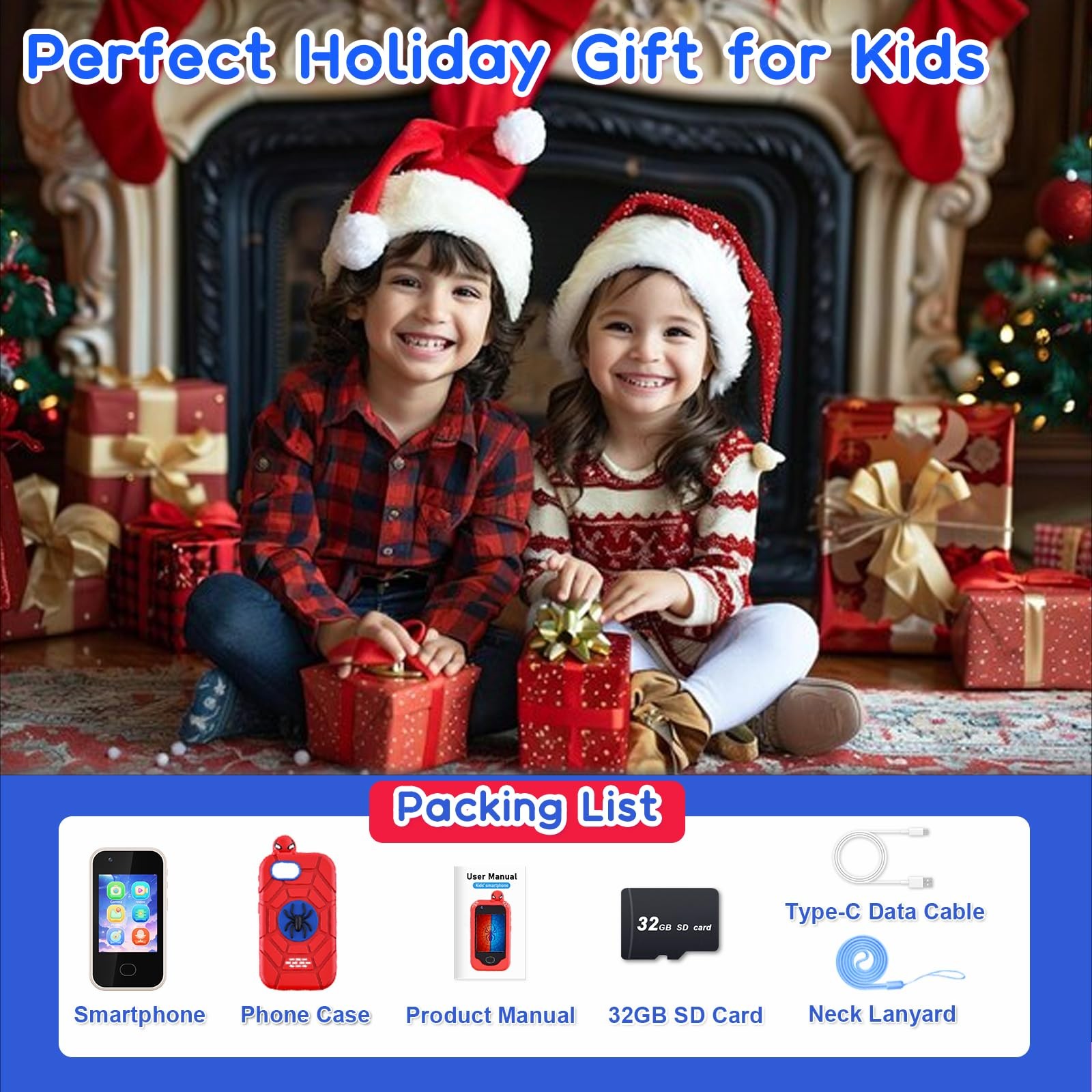 Kids Smart Phone， Toddler Easter Birthday Gift for Age 3-10, Touchscreen Kids…