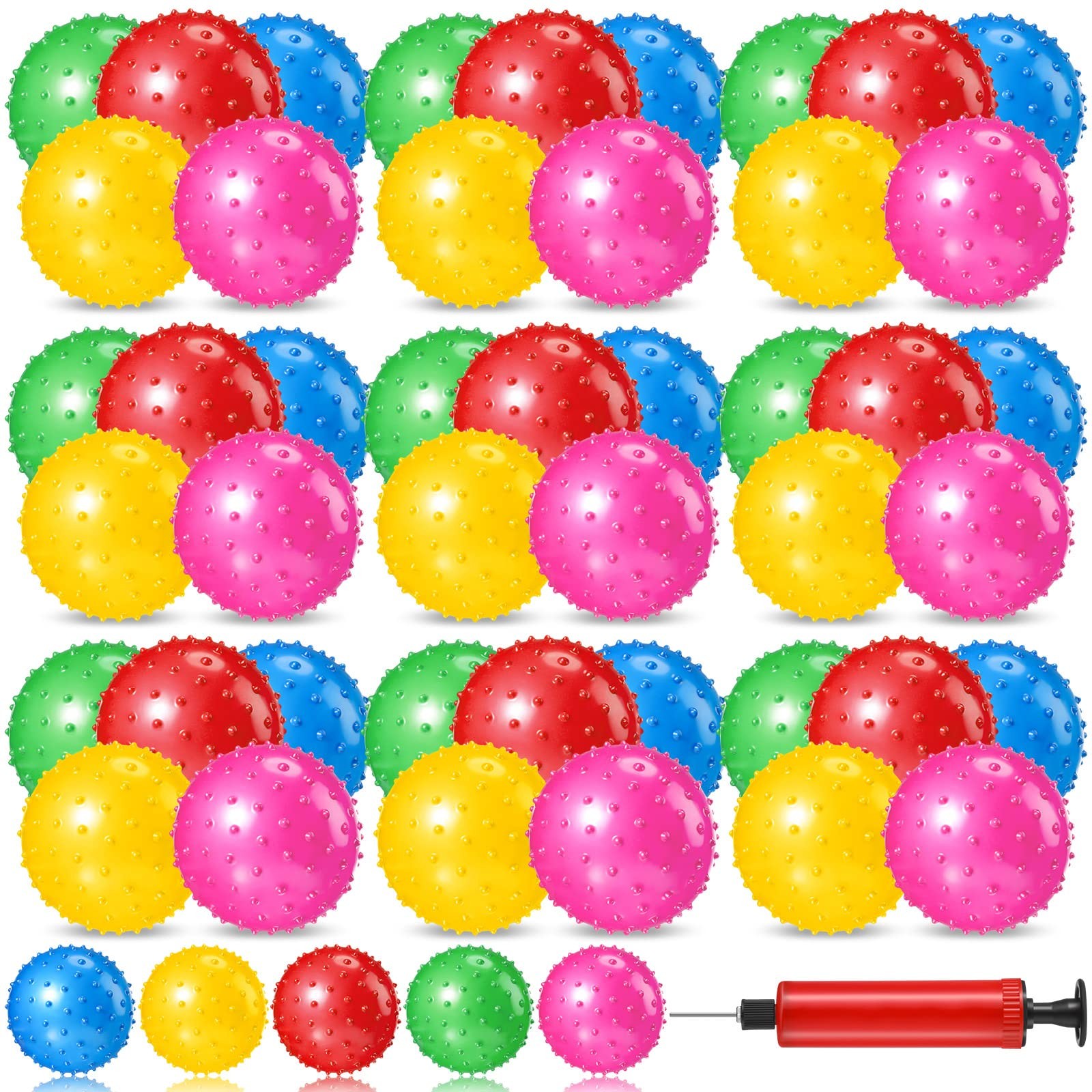 150 Pcs 6.3 Inch Knobby Balls Bulk Spiky Bounce Ball Sensory Balls with Air P…