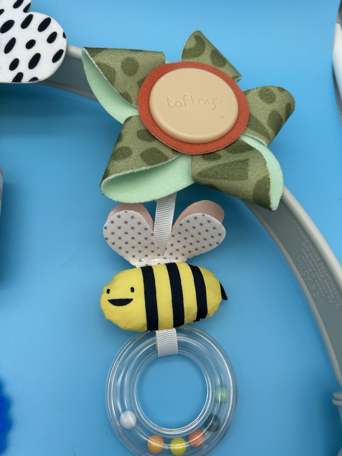 Taf Toys Infant Stroller Activity Arch Toy Bar Lion Bee Flower Sensory Rattle