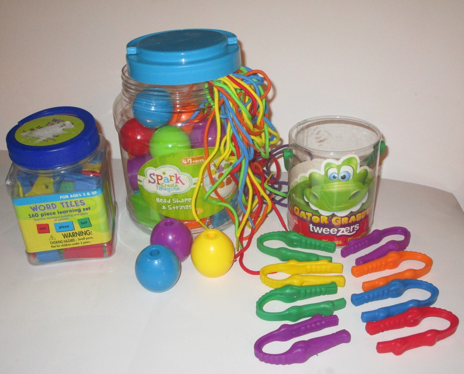 Occupational Therapy Toys for Kids Speech Tiles Beads Tweezers Fine Motor Skills