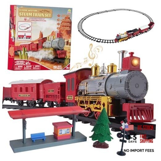 Electric Train Set with Light & Sounds, 19 PCS Train Toys for GL-966020