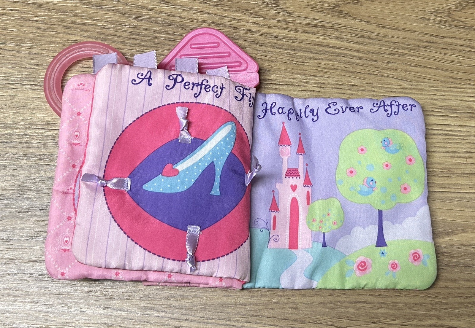 Disney Baby Princess Pink Soft Book Kids Cinderella Teether Baby Girl Toy