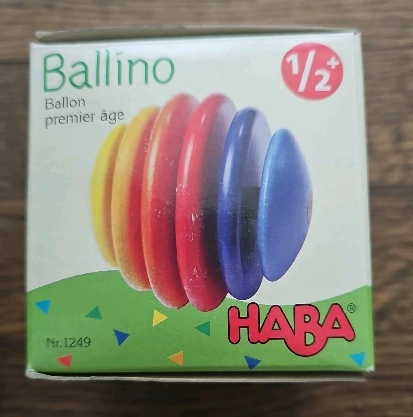 HABA Ballino Wooden Baby Grasping Ball Toy 1249 NEW Montessori Rattle
