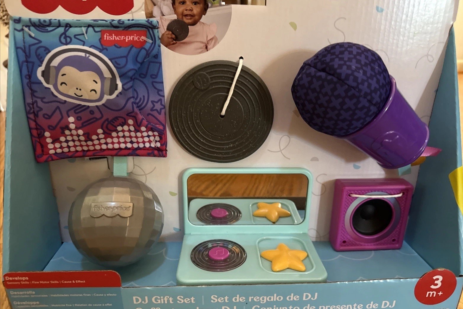 Fisher-Price Baby Toys Mini Me Moments DJ Set 6-Piece Sensory Activities 3+Month