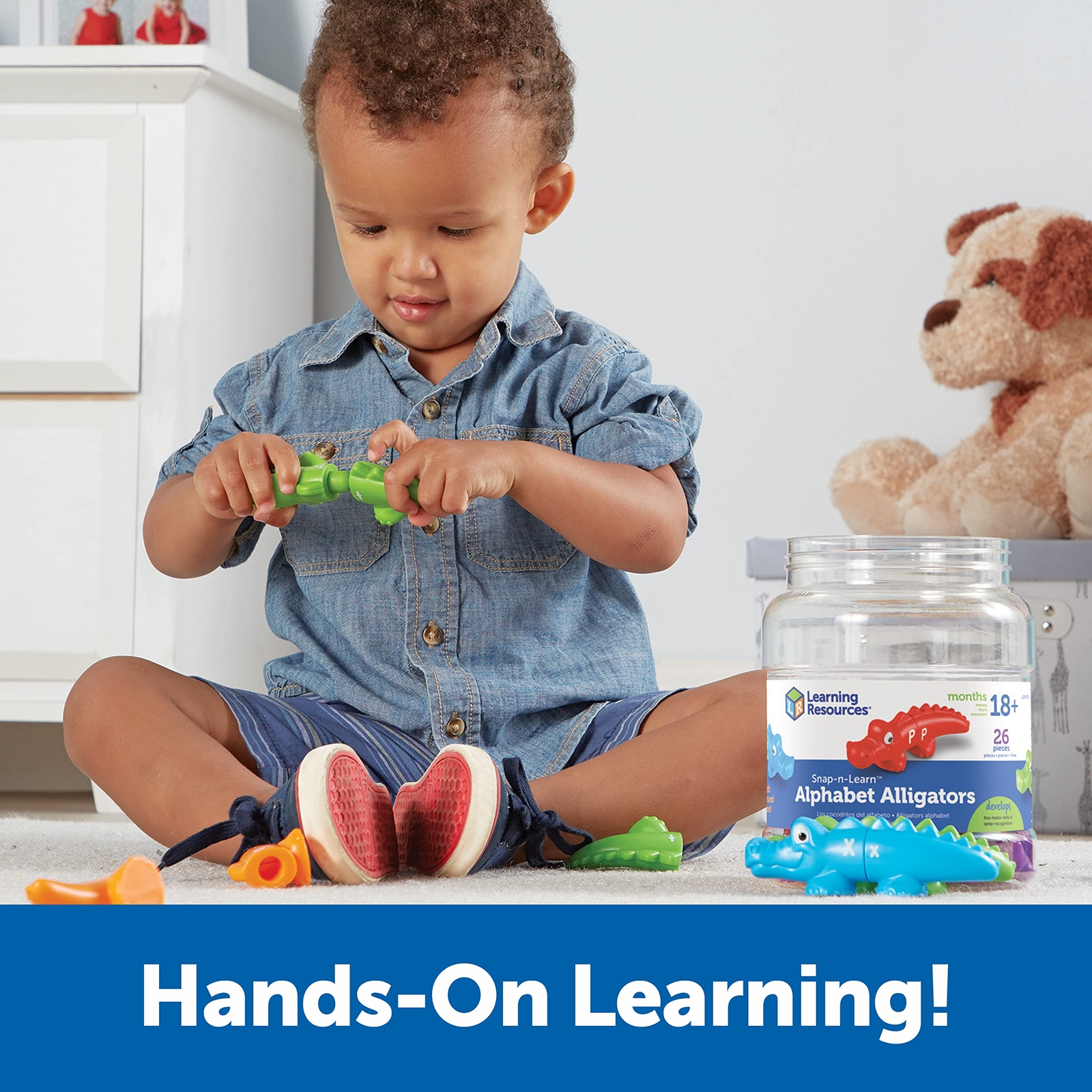 Snap n Learn Alphabet Alligators Educational Toy Set for Kids 18 Months and Up