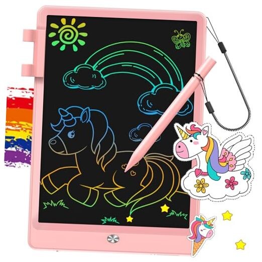 LCD Writing Tablet for Kids, 10 Inch Doodle Board, Colorful Drawing Pad for