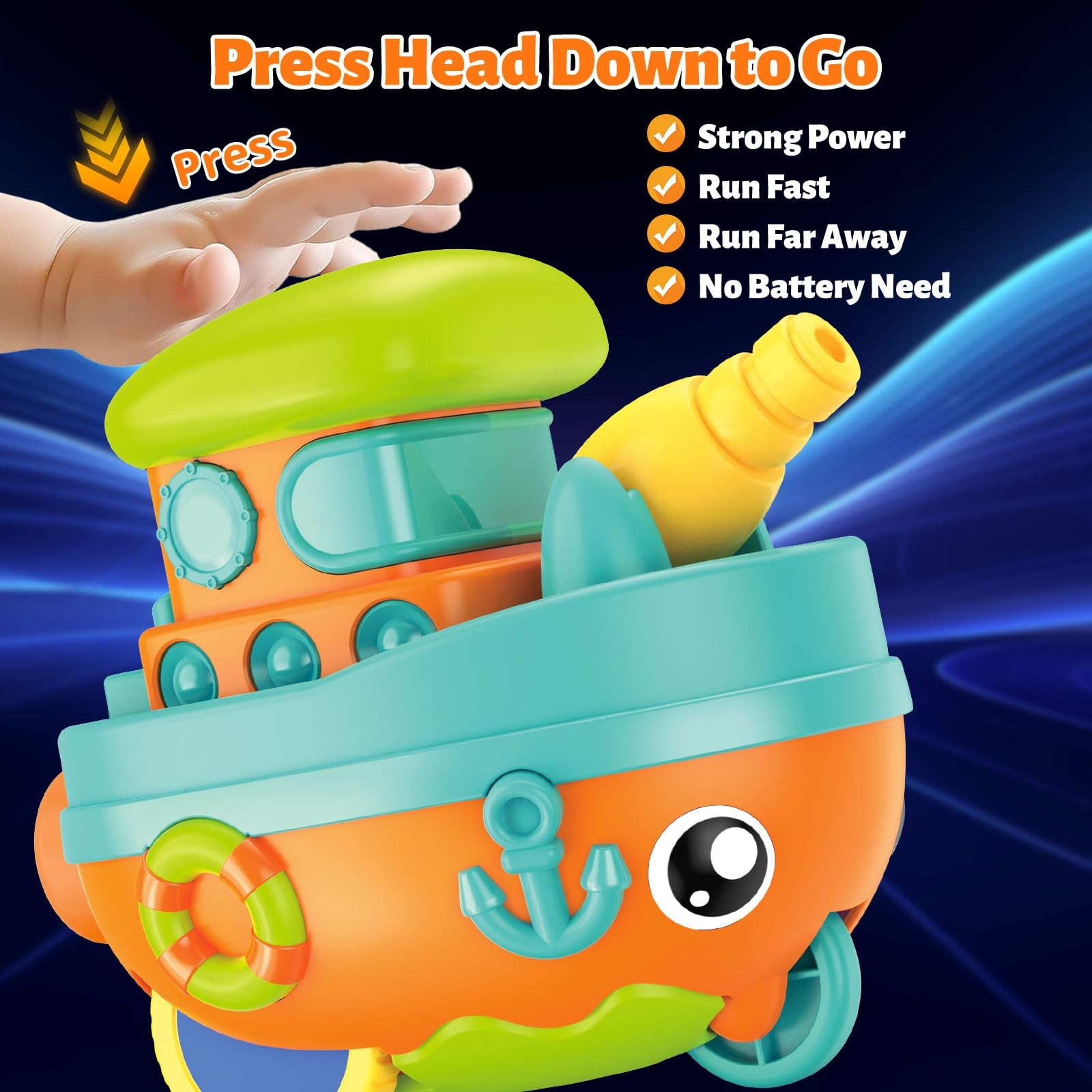Toddler Toys for 1 Year Old Boy, Press to Go Car Toys for Toddlers 1-3, Learn…