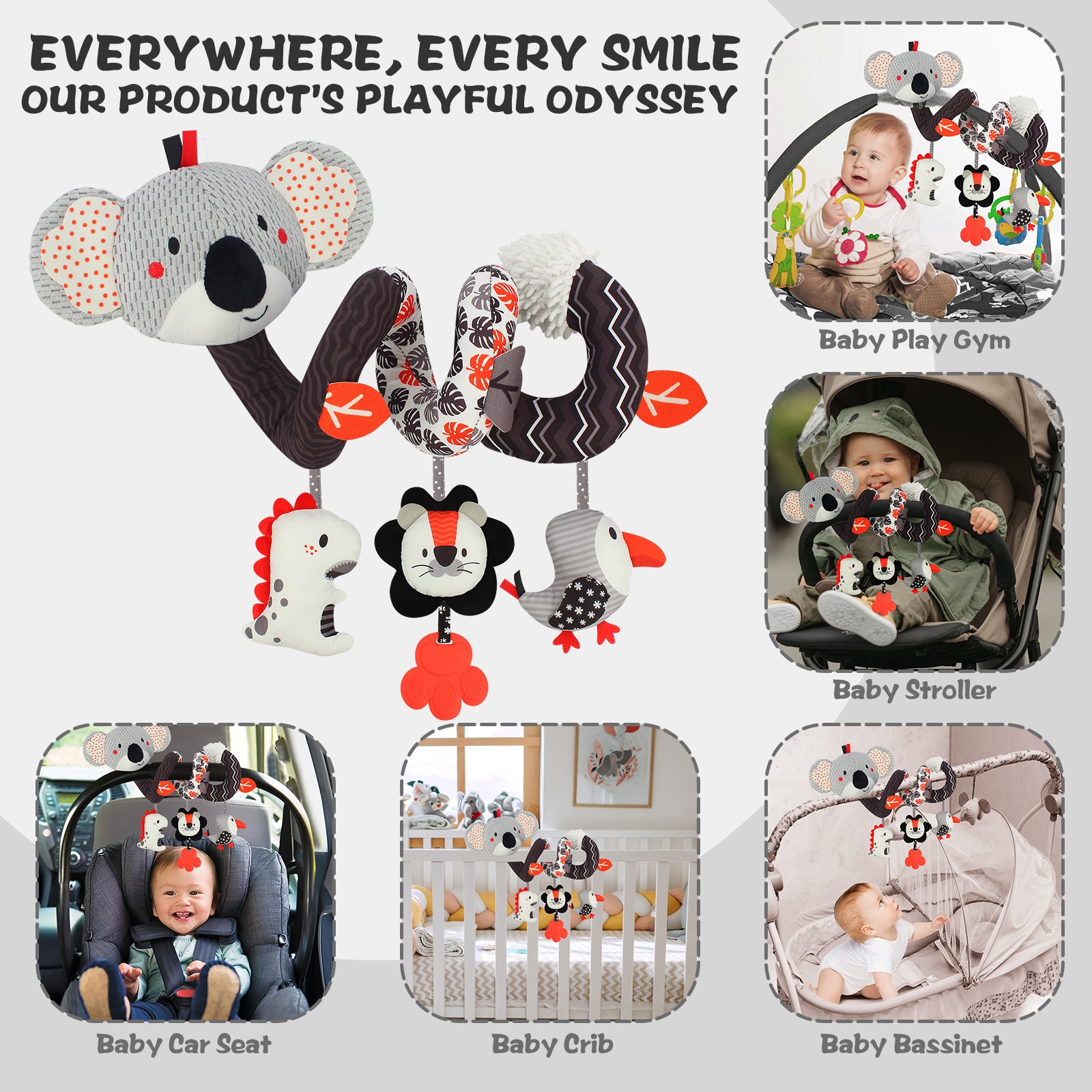 Car Seat Toys for Babies Baby Toys 3-6 Months Carseat Stroller Toy Developmental