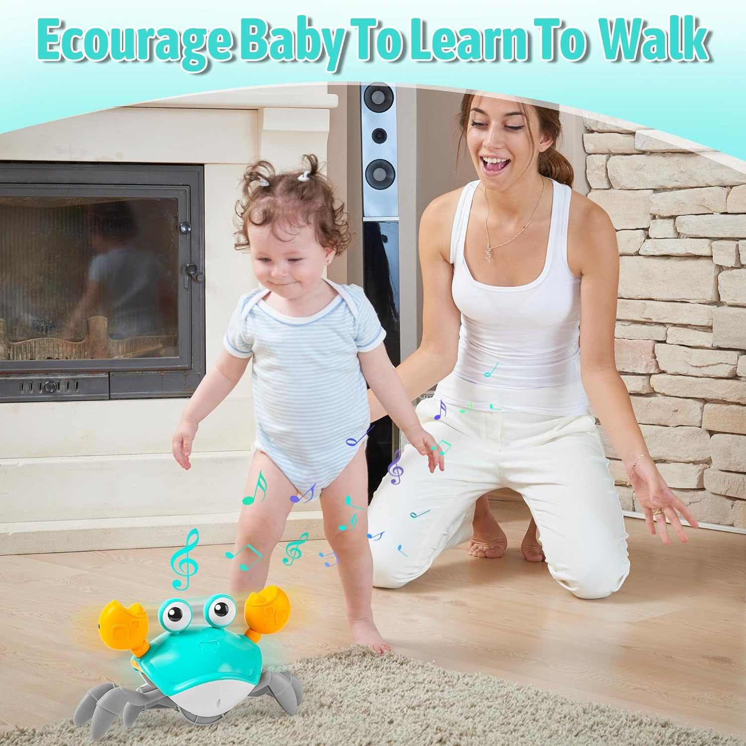 Crawling Crab Baby Toy for Infants 3-24 Months, Interactive Sensory Toy