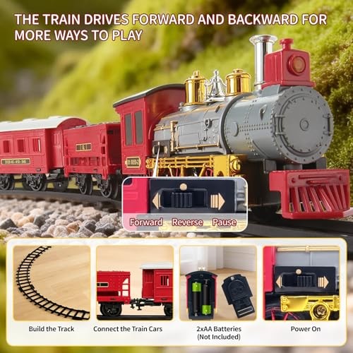 Electric Train Set with Light & Sounds, 19 PCS Train Toys for GL-966020