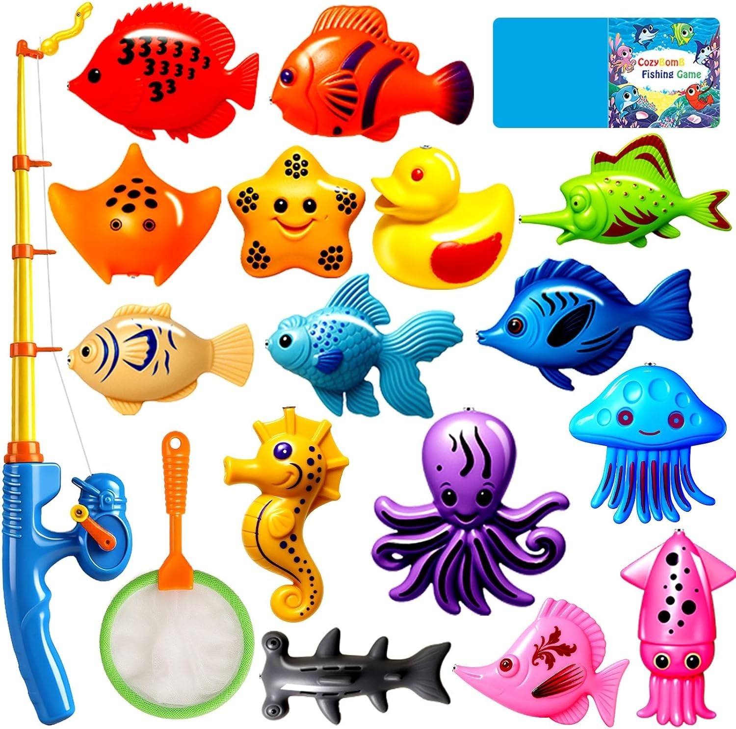 15-Piece Magnetic Fishing Game Set – Perfect for Toddler Pool Parties