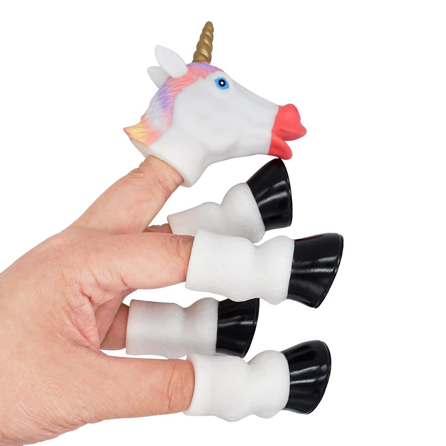 AQKILO Unicorn Finger Puppets Novelty Toys Finger Doll Props Animal Hand Pupp…
