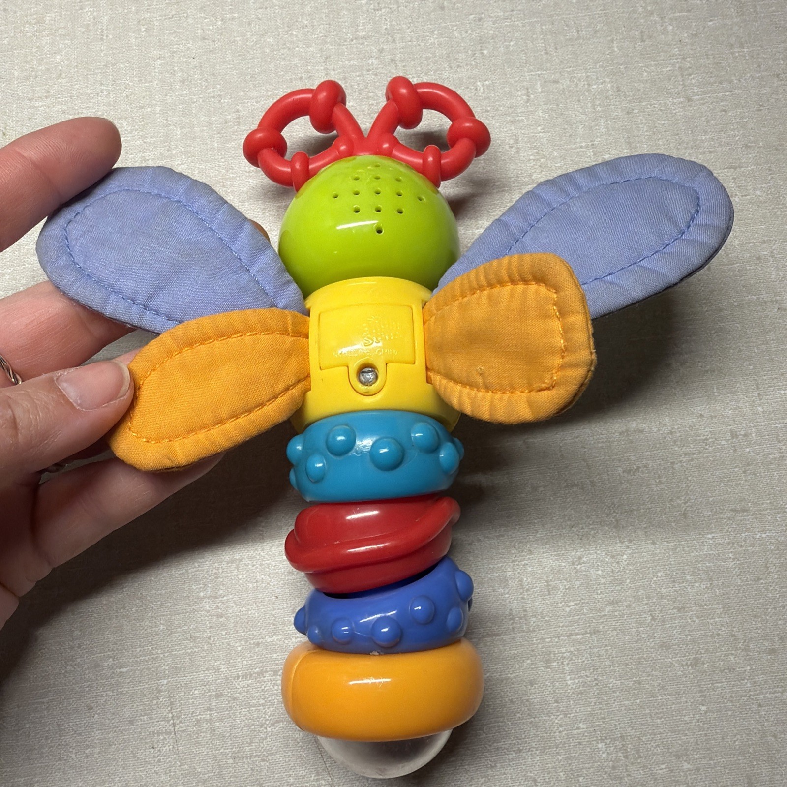 Bright Starts Twisty Bug dragonfly butterfly take along baby toy rattle lights
