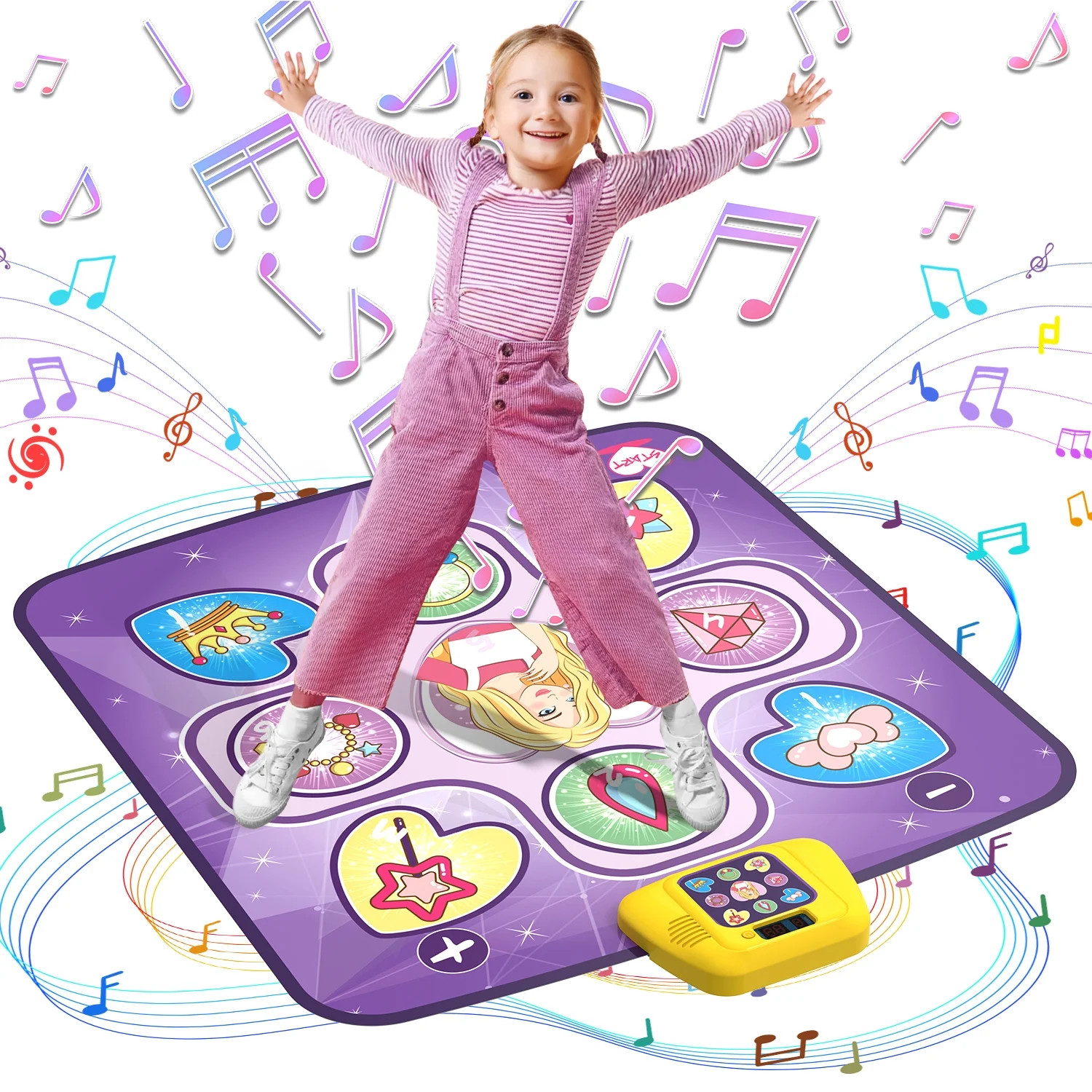 Hot Bee Dance Mat Toys for 3-10 Year Old Girls,5 Game Modes Including 3 Challeng
