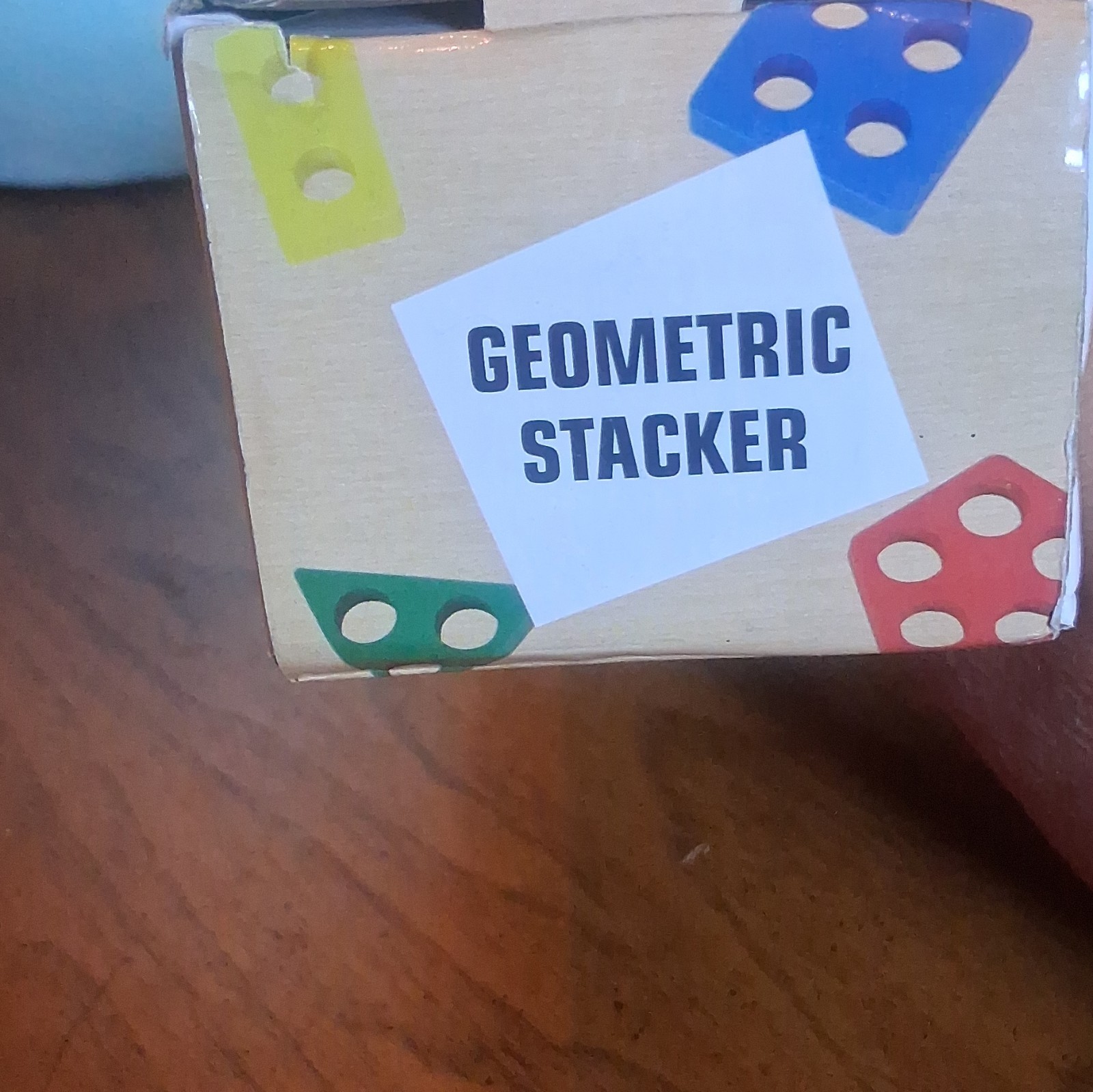 Geometric Stacker Wooden Stacking Toy, Colors & Shapes, Multicolor, 18+ Months