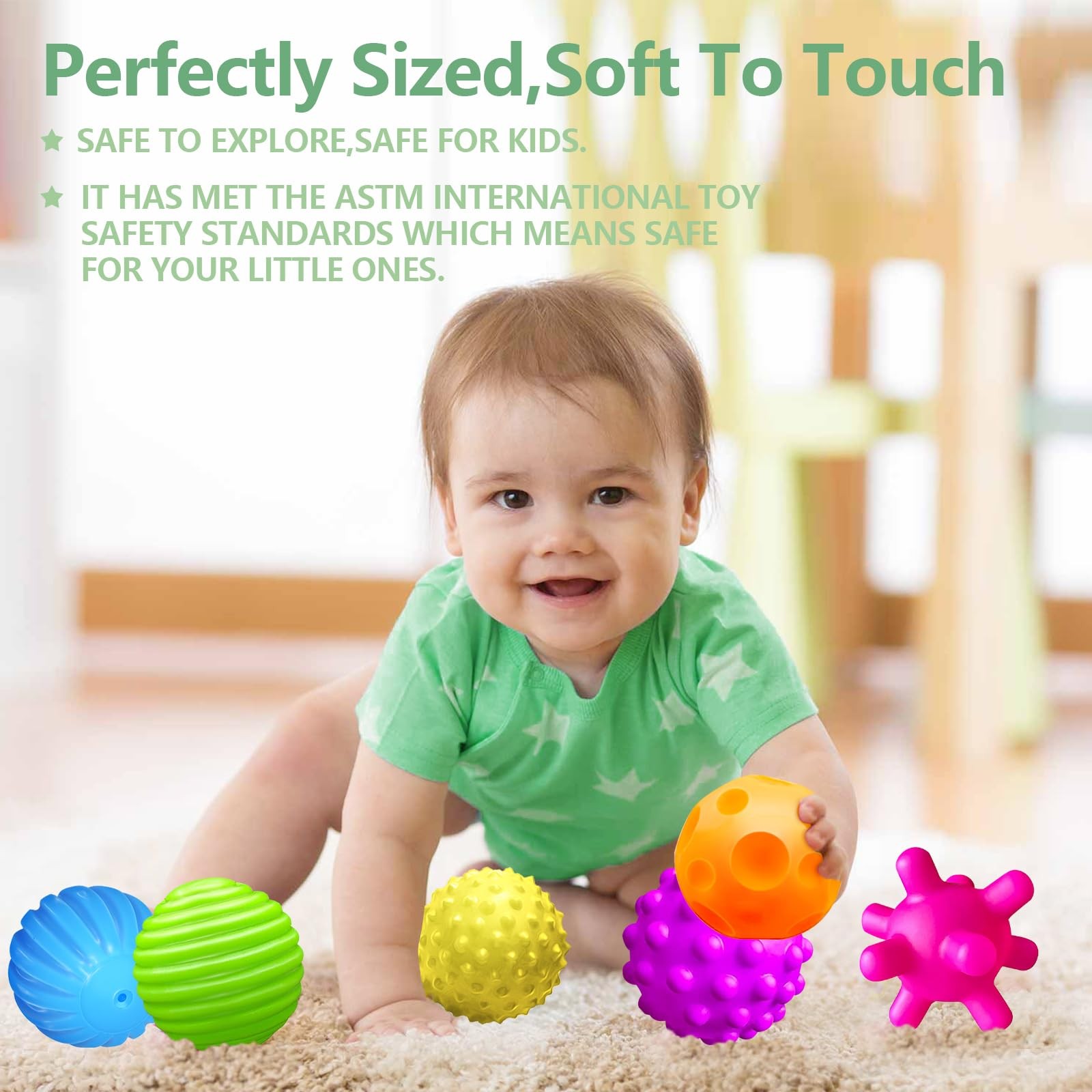 Sensory Balls for Baby Sensory Baby Toys 6 to 12 Months for Toddlers 1-3, Bri…