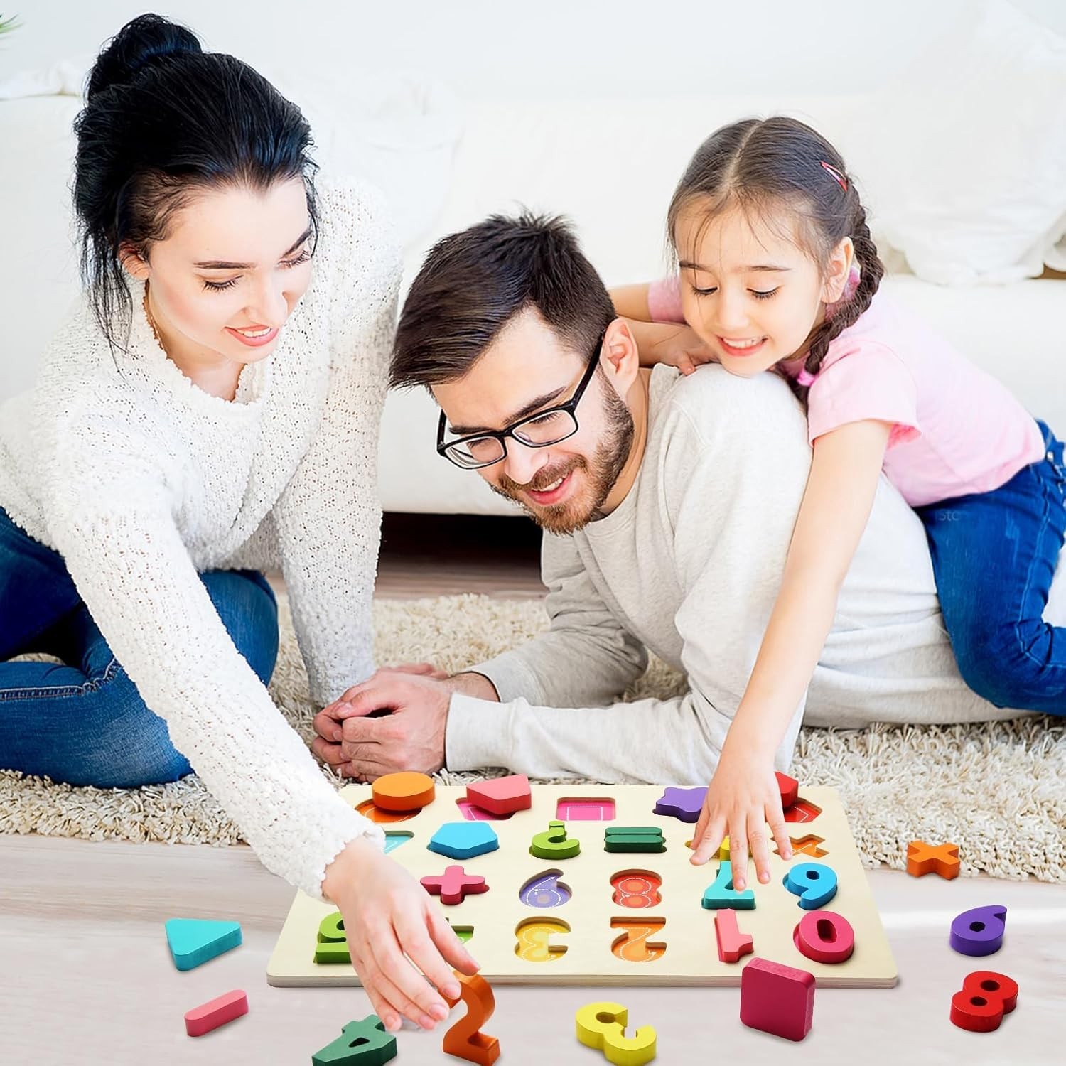 Wooden Puzzles for Toddlers, Number Shape Toddler Puzzles, Number Blocks Toys…