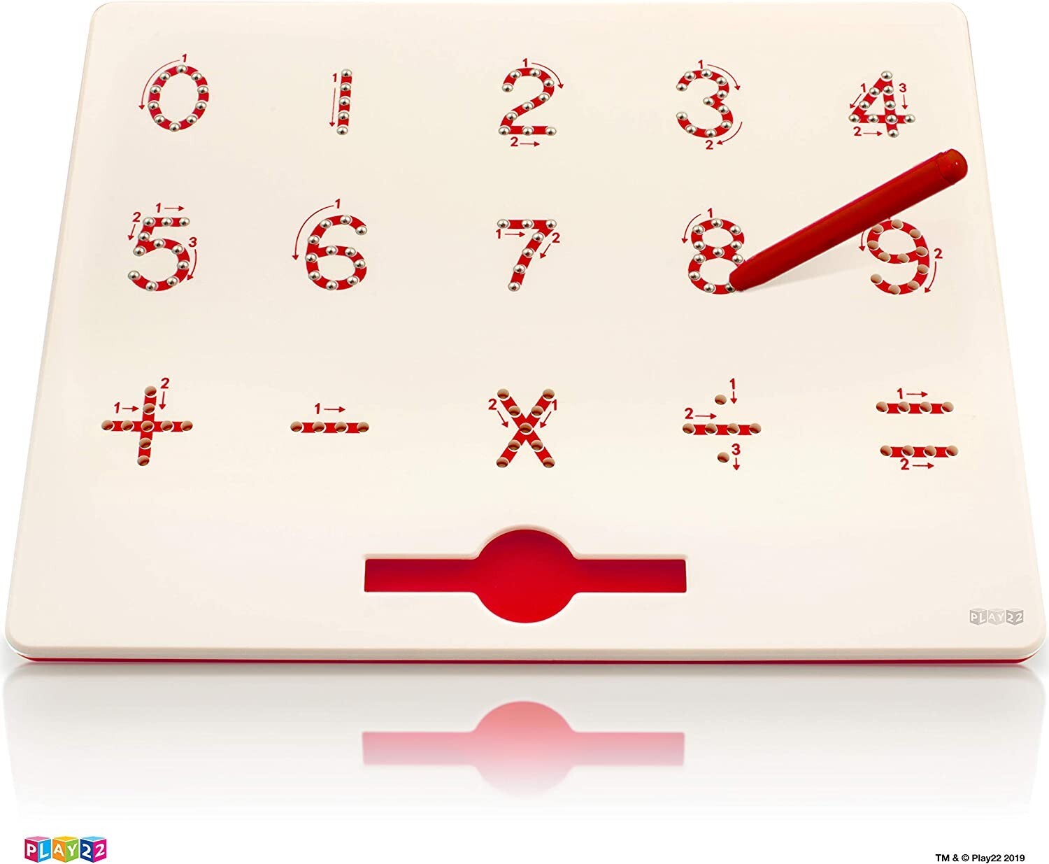 Magnetic 0-9 Doodle Board for Numbers Learning with 133 Slots and Erasable Pen