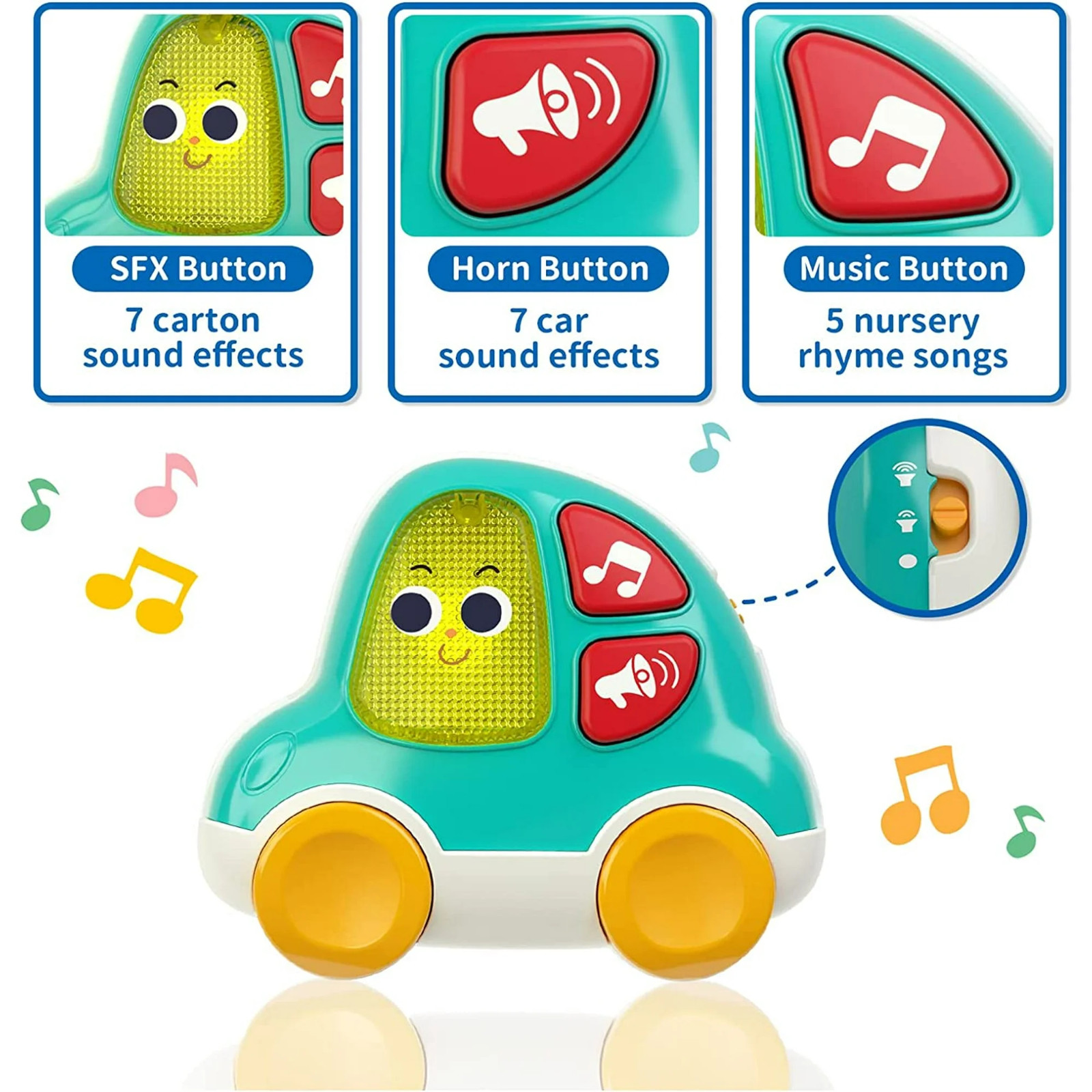 HOLA Baby Light Up Keys Toys Musical Car Keychain Rattle Toy 9 + Months Infant