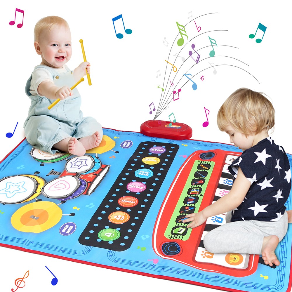 Child Baby Musical Mat Toy Floor Piano Keyboard Animal Blanket Early Education