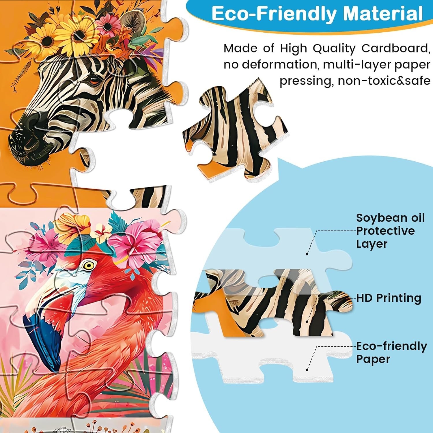 100-Piece Wild Animal Puzzles for Kids Ages 4-8 | Educational & Fun Toy