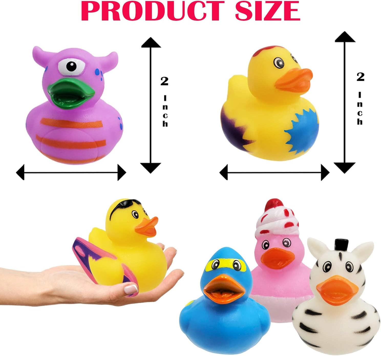Rubber Ducks in Bulk,Assortment Duckies for Jeep Ducking Floater Duck Bath 50-Pa