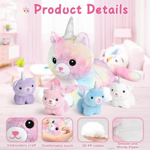 Toys for Ages 0 1 2 3 4 5 6 7 8+ Years – Plush Mommy Stuffed Unicorn Cat Toys